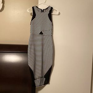 Black and White striped Dress
